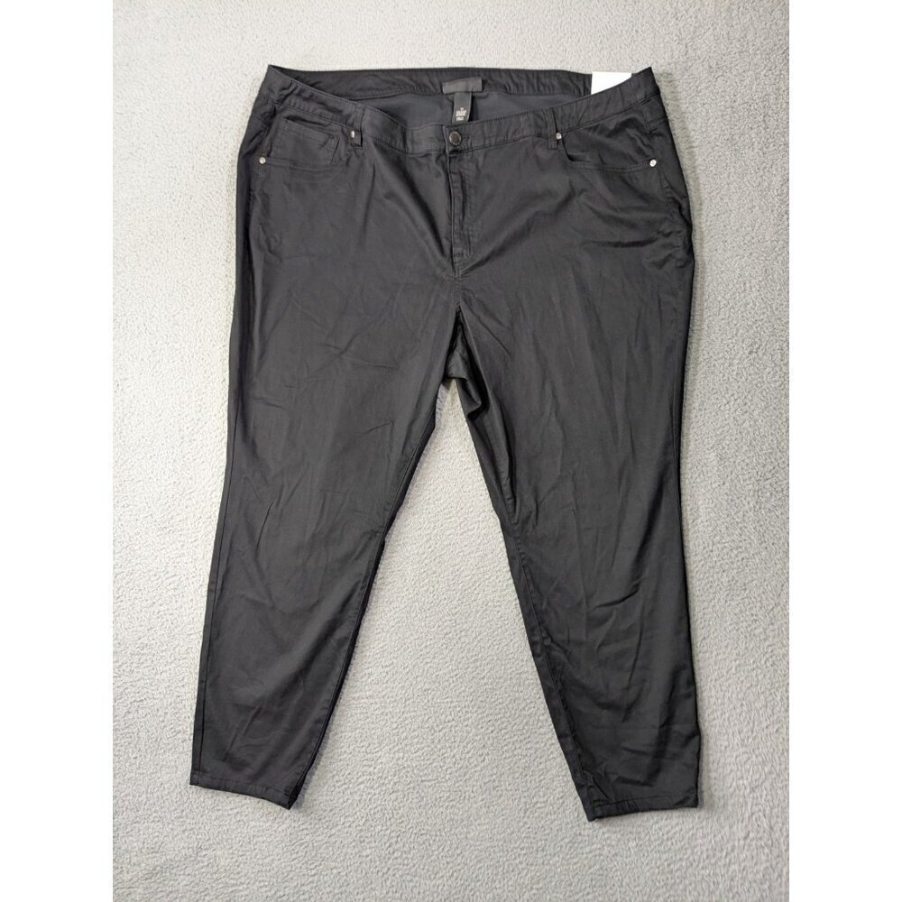 Lane Bryant Mid Rise Skinny Pants 28 Plus Cotton Lyocell Rayon Stretch Black